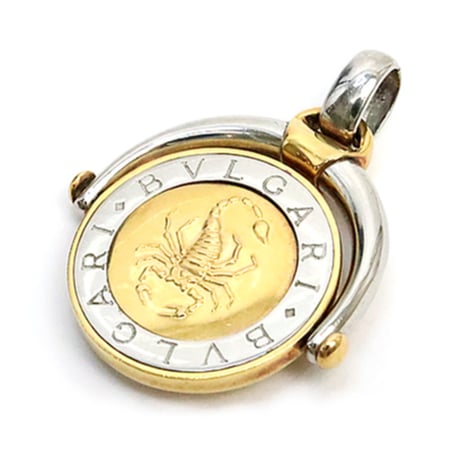BVLGARI Horoscope Scorpio Pendant Top 18K Yellow Gold Stainless Steel ＃18898