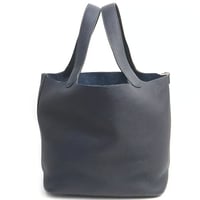HERMES Picotin Lock MM Handbag Taurillon Clemence Leather Blue Nuit #19218