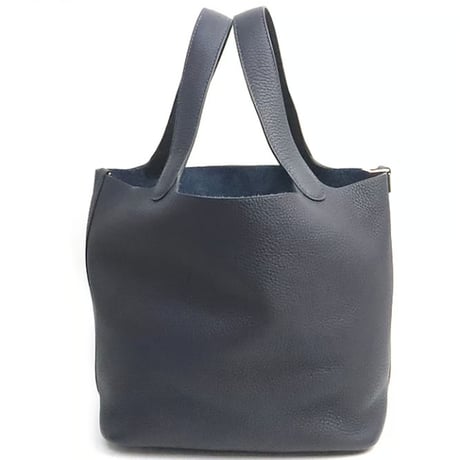 HERMES Picotin Lock MM Handbag Taurillon Clemence Leather Blue Nuit #19218