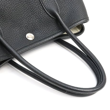 HERMES Garden Party TPM Tote Bag Negonda Leather Black ＃19095