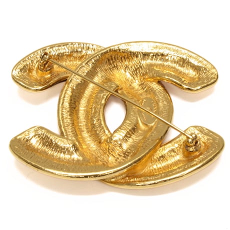 CHANEL CC Logo Motif Pin Brooch Gold-toned #75201