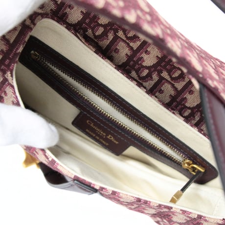 Christian Dior Saddle Bag Oblique Canvas Bordeaux #74420