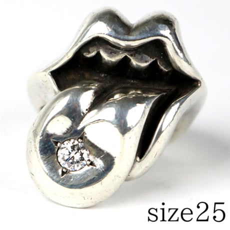 Chrome Hearts Large Lip & Tongue 1P Diamond Ring #31286