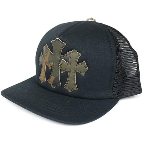 Chrome Hearts Brand-New Cemetery Cross Patch Tracker Cap Camo#101931