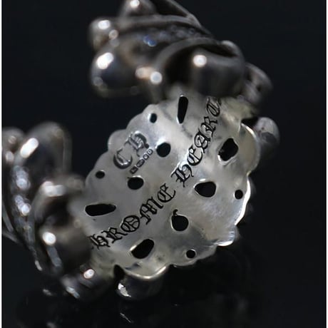 Chrome Hearts Double Floral Cross Ring with Pavé Diamonds #103158