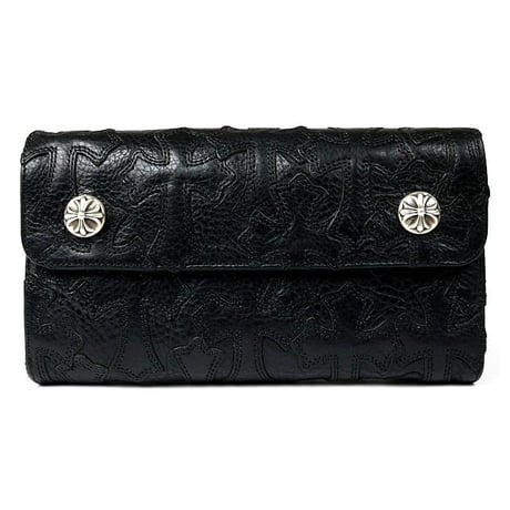 【￥2,999,900】 Chrome Hearts Cemetery Cross Patch Wave Leather Wallet #103110