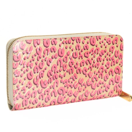 Louis Vuitton Zippy Wallet Monogram Vernis Leopard Blanc Corail M91476 #74239