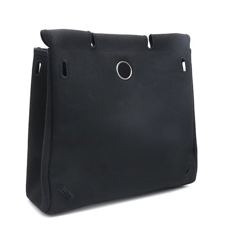 HERMES Herbag Ado PM Toile Officier Vache Hunter Leather Black ＃18372