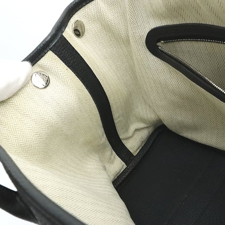 HERMES Garden Party TPM Tote Bag Negonda Leather Black ＃19095