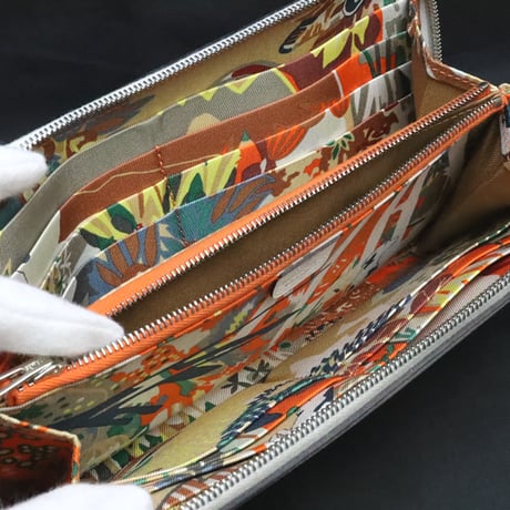 HERMES Azap Long Silk'In Wallet Evercolor Leather White #18883