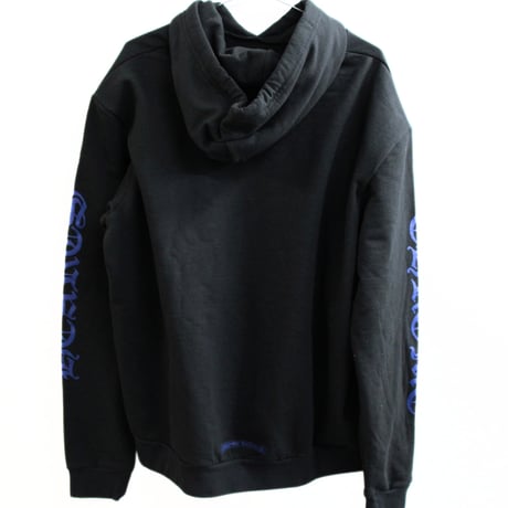Chrome Hearts Vertical Logo Long Sleeve Pullover Hoodie Black Blue L #30532