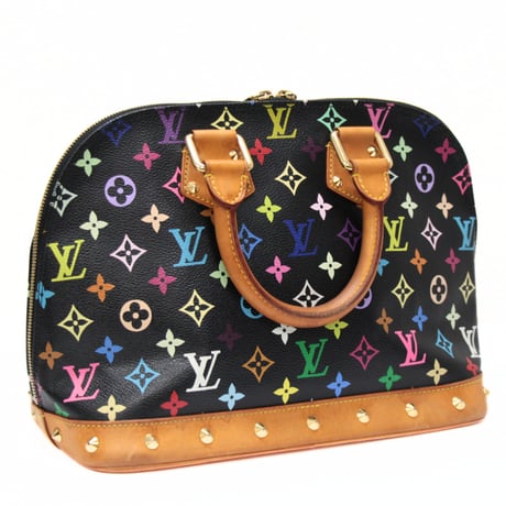 Louis Vuitton x Murakami Alma PM Handbag Monogram Multicolor Black M92646 #74622