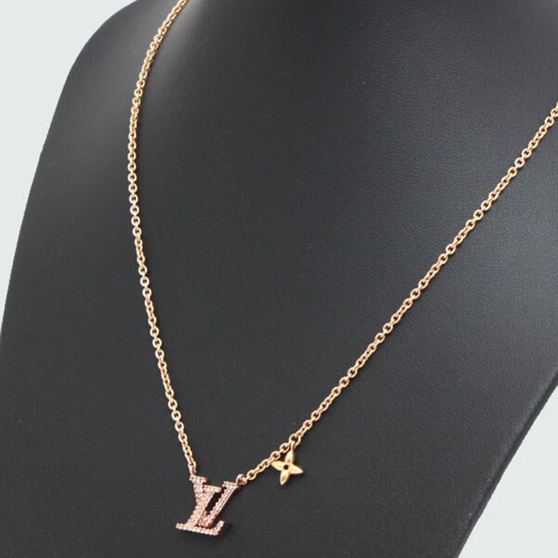 Louis Vuitton LV Iconic Necklace Metal with Crystals Gold
