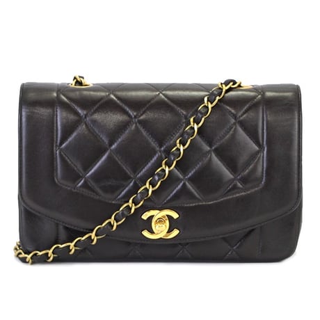 CHANEL Diana 22 Small Flap Bag Quilted Lambskin Black ＃69124