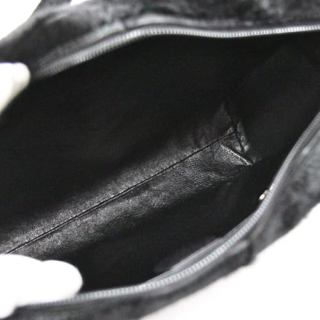 GUCCI Shoulder Bag Embossed Pony Hair Black #74613