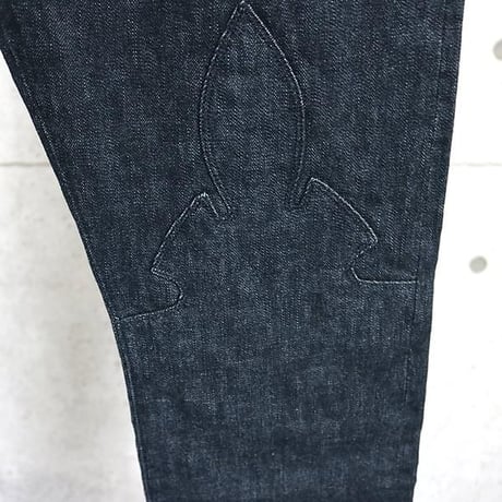 Chrome Hearts Flare Knee Star Leather Patched Denim Pants #30559