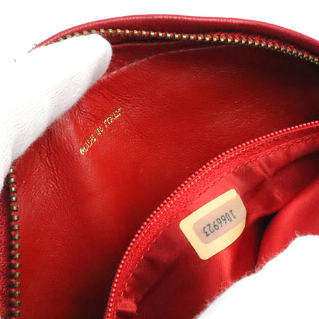 CHANEL Oval Camera Bag with Tassel Charm Lambskin Red #75238