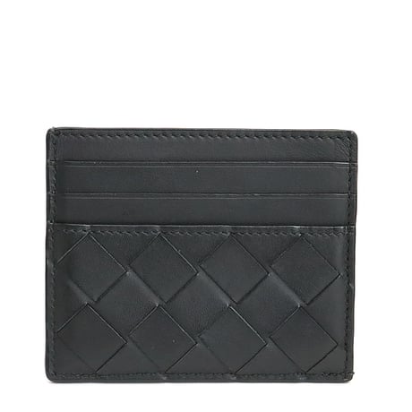 BOTTEGA VENETA Coin & Card Holder Intrecciato Leather Black # 18806