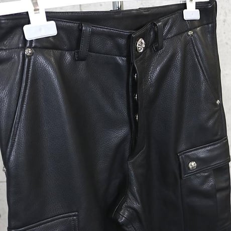 【￥2,199,900】 Chrome Hearts Brand-New DEVIL DOG Leather Cargo Pants #30496