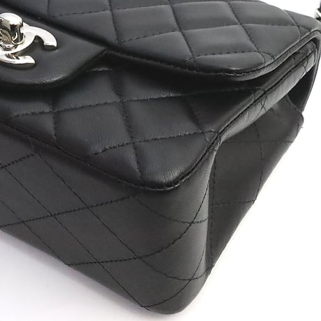 CHANEL Mini Square Flap Bag Quilted Lambskin Black #19154