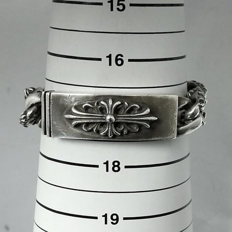 Chrome Hearts Fancy Link Floral Cross ID Bracelet 11 Links #103370