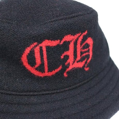 Chrome Hearts Cashmere CH Logo Bucket Hat Black #101749