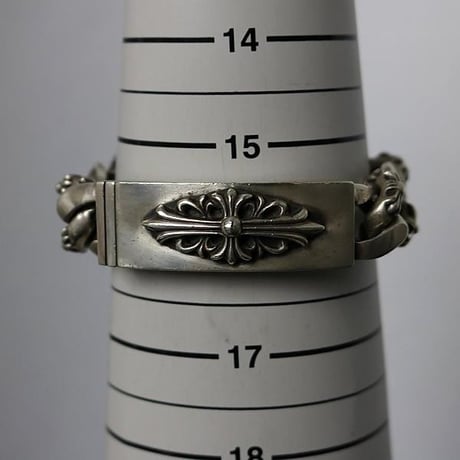 Chrome Hearts Fancy Link Floral Cross ID Bracelet 11 Links #31226