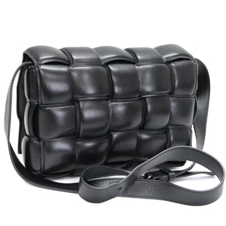 BOTTEGA VENETA Cassette Shoulder Bag Padded Intrecciato Leather Black #75039