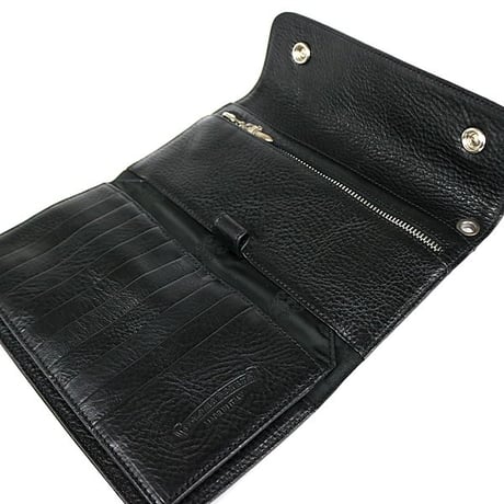Chrome Hearts Brand-New Cross Button Wave Wallet #31356