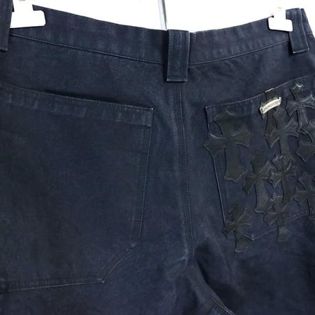 Chrome Hearts Cross Patch Carpenter Double-Knee Shorts #103336