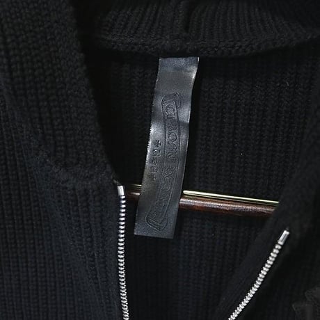 CHROME HEARTS Cashmere Zip Up Hoodie Black＃101404