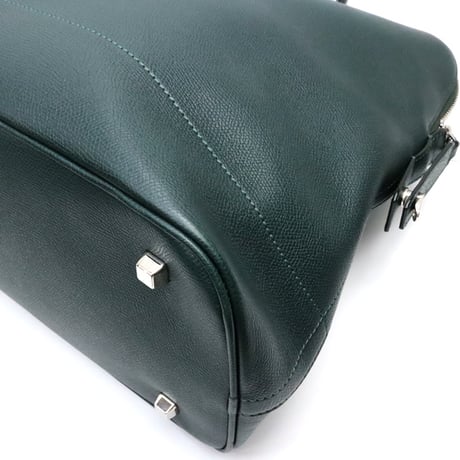 Valextra Large MyLogo Sublime Bowling Bag Leather Dark Green ＃17811