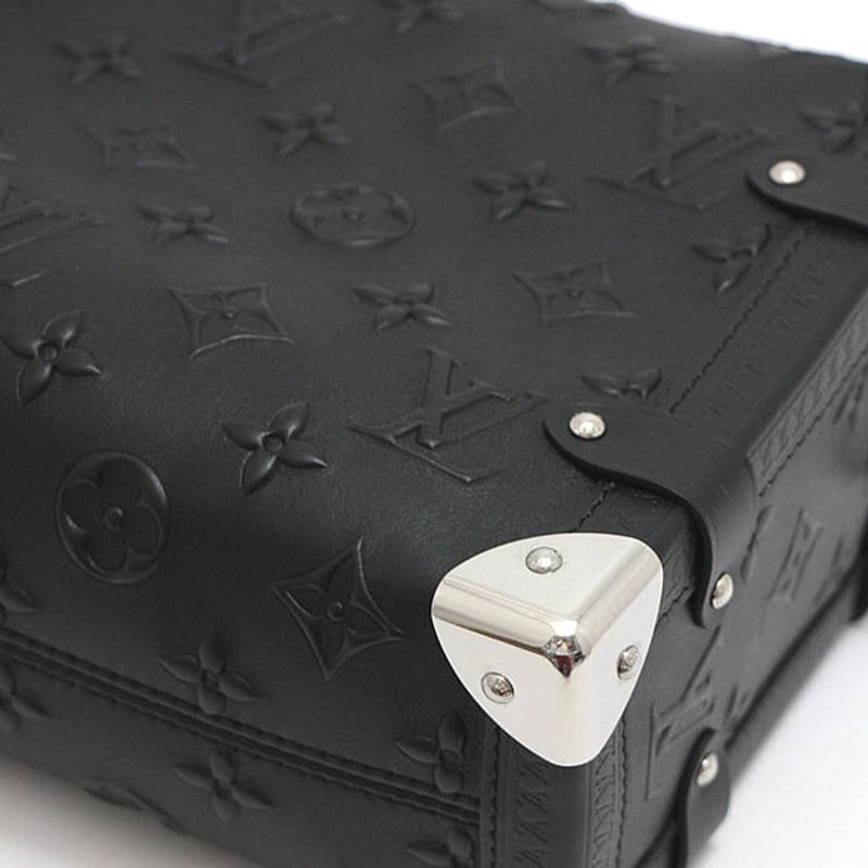 Louis Vuitton Monogram-Debossed Calfskin Side Trunk Black in