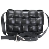 BOTTEGA VENETA Cassette Shoulder Bag Padded Intrecciato Leather Black #75039