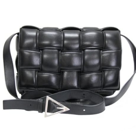 BOTTEGA VENETA Cassette Shoulder Bag Padded Intrecciato Leather Black #75039