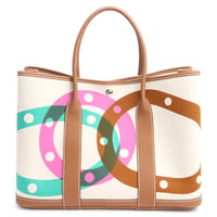HERMES Garden Party PM Tote Bag "H au Pas" Toile H Negonda Beige Gold ＃19123