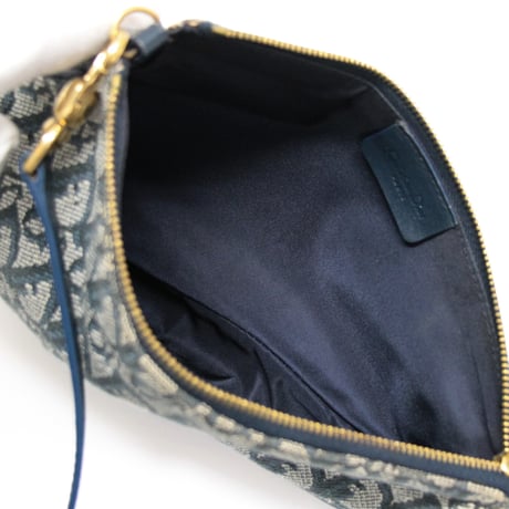 Christian Dior Mini Saddle Pouch Oblique Canvas Navy #75316