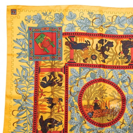 HERMES Carre 90 Silk 100% Scarf Stole ”MUSIQUE DES DIEUX" #74366