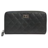 CHANEL 2.55 Reissue Zip-around Wallet Quilted Caviar Black #18707