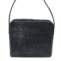 GUCCI Shoulder Bag Embossed Pony Hair Black #74613