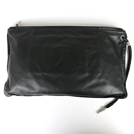 Chrome Hearts BS Fleur Flat Pouch Leather Clutch Bag #30730
