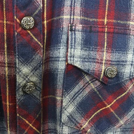 Chrome Hearts Floral Button Check Flannel Shirt #102050