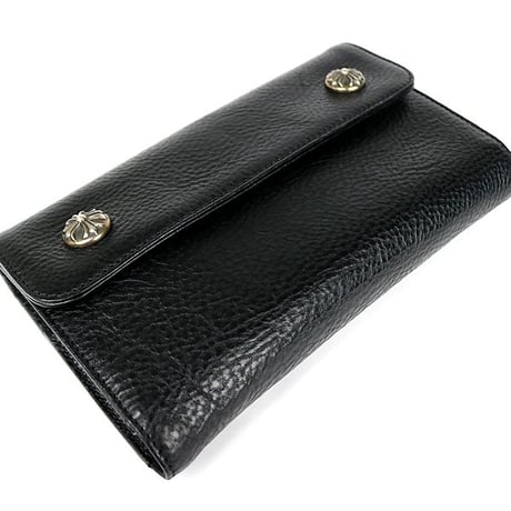Chrome Hearts Brand-New Cross Button Wave Wallet #31356