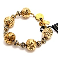 YVES SAINT LAURENT Vintage Ball Bracelet Gold-toned Color Stone #68513