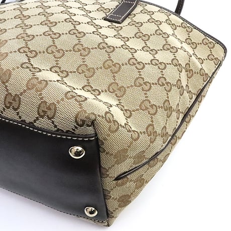 GUCCI New Britt Tote Bag GG Canvas Brown #19150