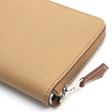 HERMES Azap Compact Silk'In Wallet Evercolor Leather Chai #18735