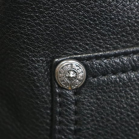 Chrome Hearts Carpenter Double Knee Leather Pants Black #31078