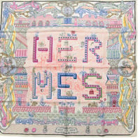 HERMES Carre 90 Silk 100% Scarf Stole "Super Silk Quest" #75197
