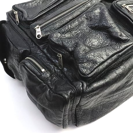 BALENCIAGA Large Superbusy Sling Bag Leather Black #19129