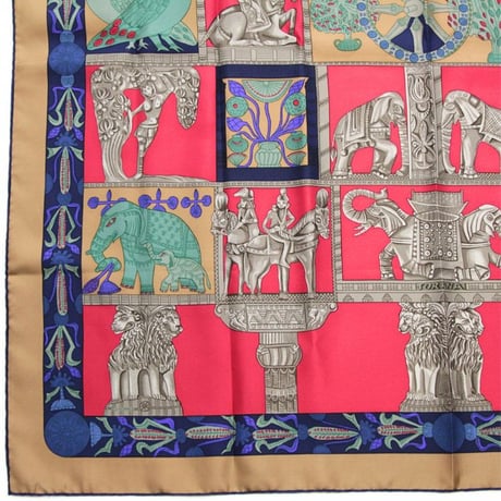HERMES Carre 90 Silk 100% Scarf Stole ”TORANA" #74428